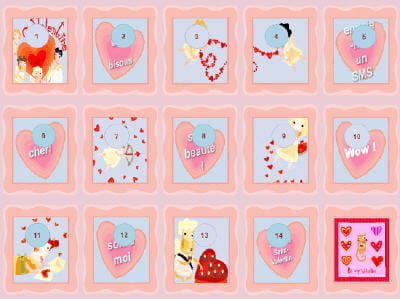 ce calendrier vous mènera jusqu'à la fête de la saint valentin