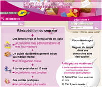 aperçu du site du service de réexpédition