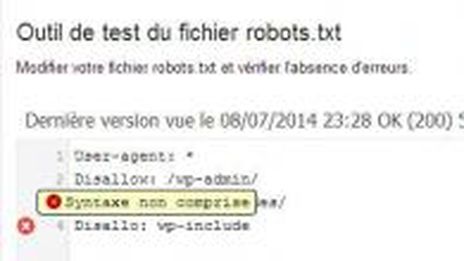 Test du robots.txt
