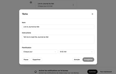 Comment automatiser vos routines avec Task dans ChatGPT