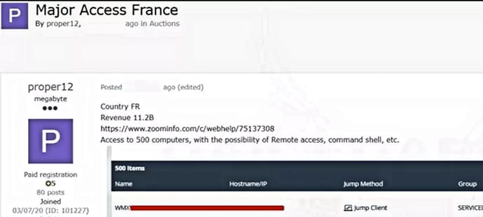 Les acc&egrave;s &agrave; 500&nbsp;ordinateurs de Webhelp mis aux ench&egrave;res sur le darknet