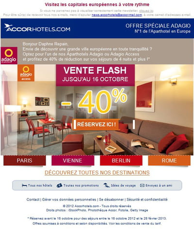 exemple de newsletter d'accorhotels.com 