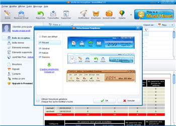 capture d'écran du logiciel sous l'option de personnalisation.