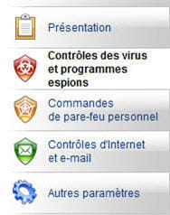 le menu gauche, simple et classique