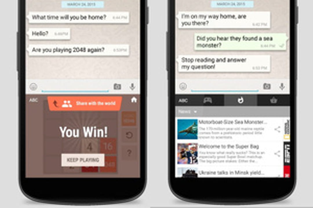 Avec Ginger Keyboard, jouez et parcourez les actualités en envoyant vos messages
