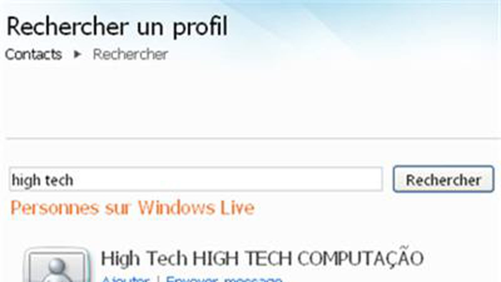 Recherche contacts