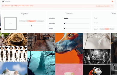 Midjourney alpha sur le web : enfin une interface fonctionnelle