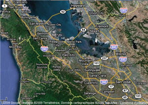 la silicon valley s'étend de san francisco à san jose, en californie