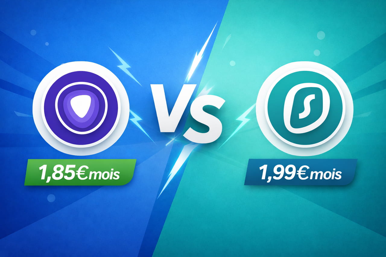 PureVPN (1,85 €/mois) vs Surfshark (1,99 €/mois) : le vrai bon plan à moins de 2 €