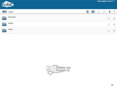 l'interface du service de stockage en ligne hubic est austère mais sa prise en