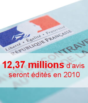 en 2010, près de 12,37 millions d'avis de contravention seront édités.