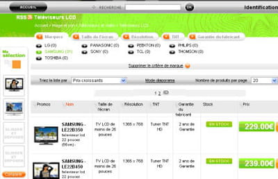 l'outil de recherche multicritères de grosbill.com
