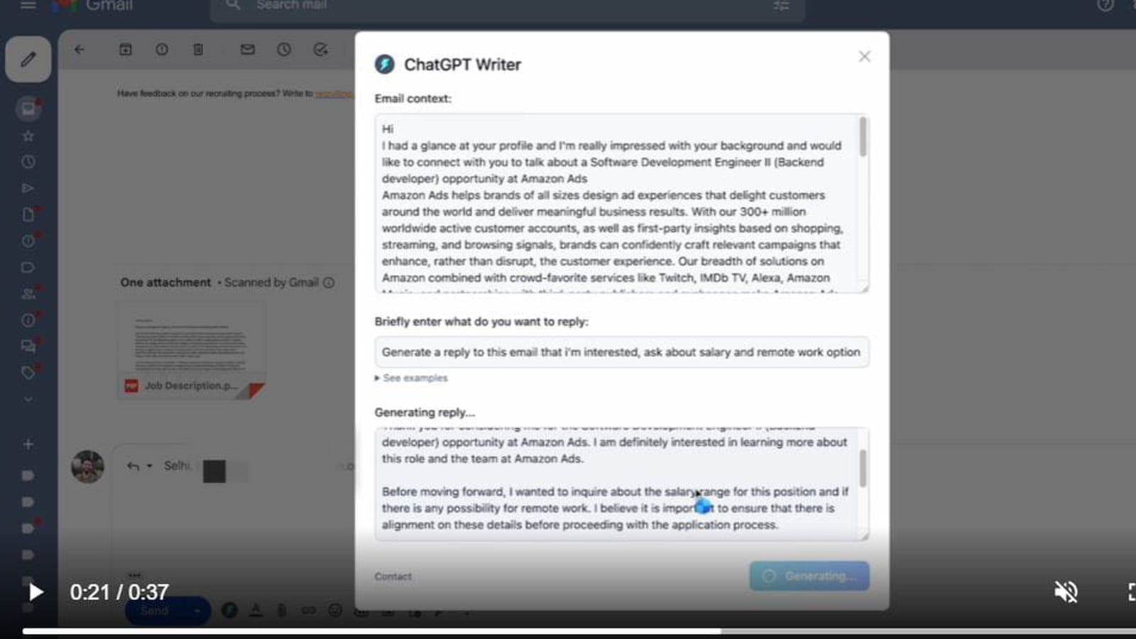 ChatGPT Writer