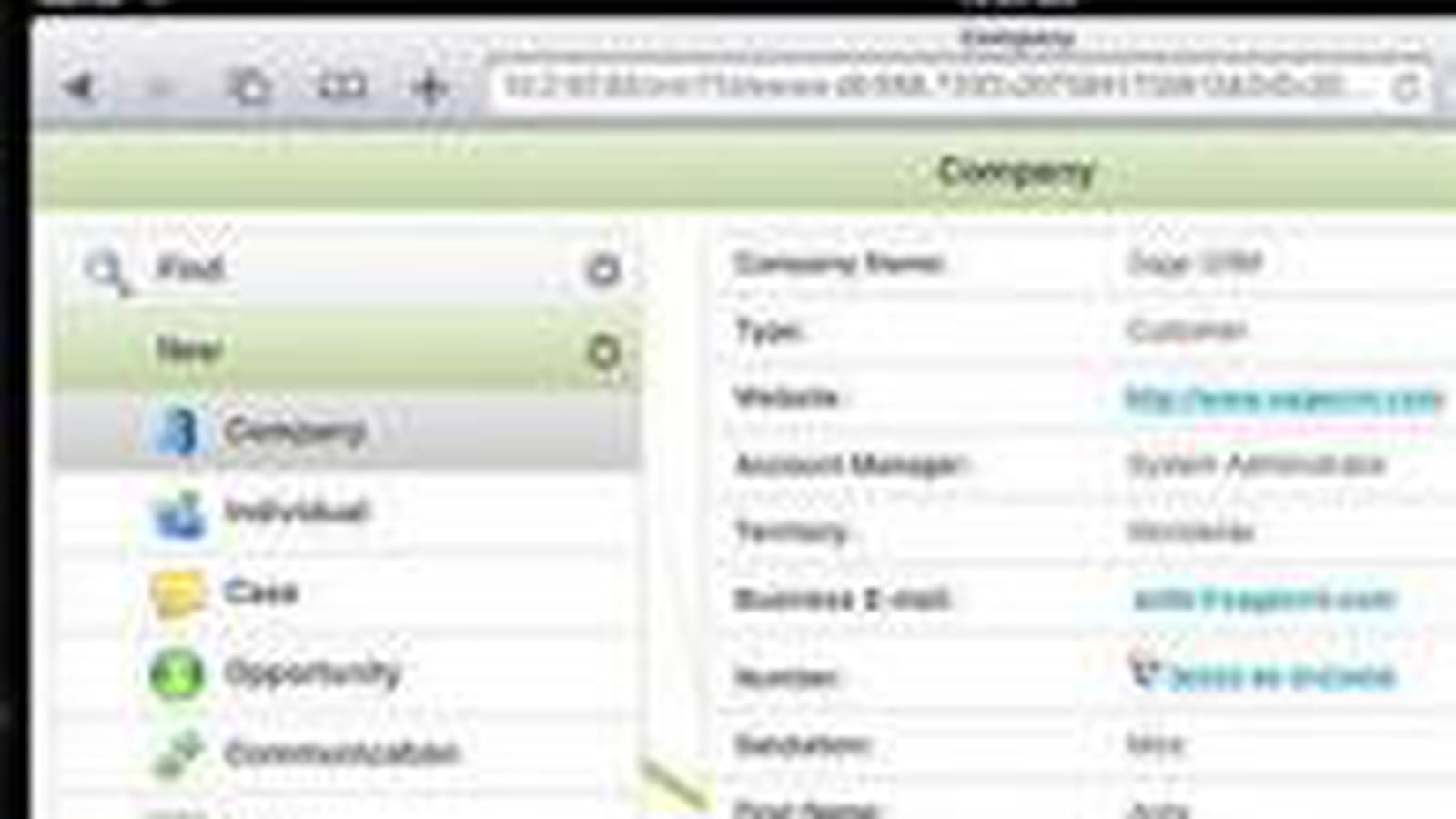 Sage CRM pour Tablettes