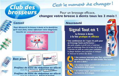 e-mailing 'club des brosseurs' signal 