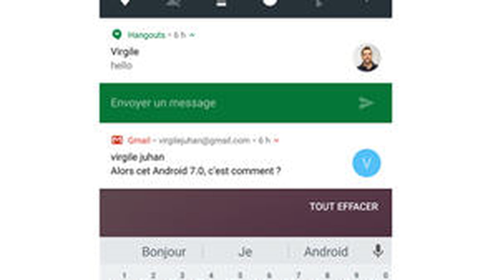 Réponses aux notifications