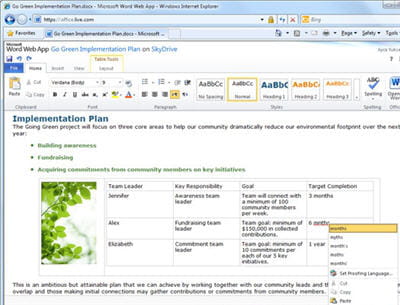 un document word ouvert depuis internet explorer