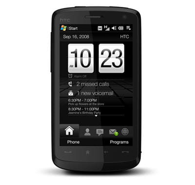 le menu d'accueil du htc touch hd