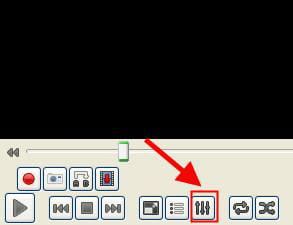 le bouton options avancées de vlc 