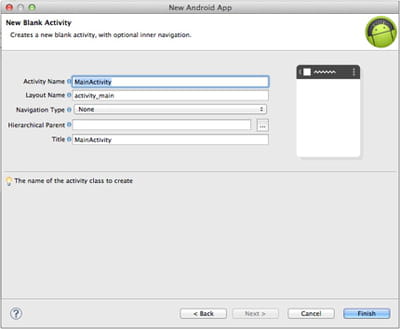 ecran permettant de configurer les spécificités de votre activité.