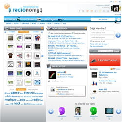 la page d'accueil de radionomy