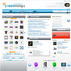 la page d'accueil de radionomy 