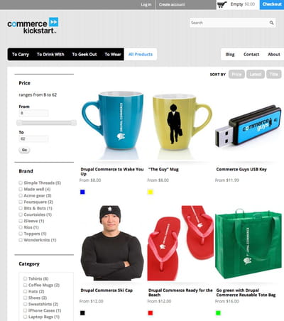 capture de la démonstration officielle de commerce kickstar.
