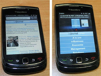sur la photo de droite, on voit une option bien pratique : la navigation à