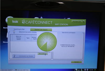 la très simple et pratique interface wi-fi de l'ecafé
