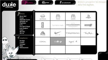 visuel extrait du site de l'agence duke.