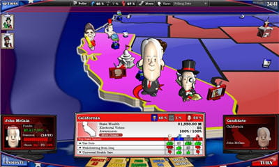 l'interface et le look cartoon de the political machine sont très agréables