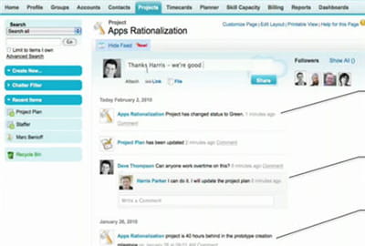 chatter de salesforce a été lancé officiellement en novembre 2010 