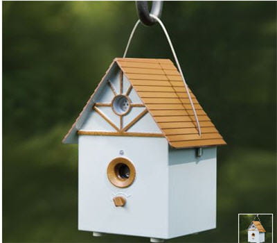 sous ses abords d'innocente maison à oiseau, se cache une arme redoutable