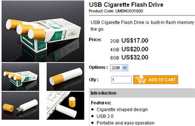 la usb cigarette flash drive.