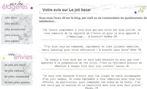 le 'livre d'or' du site lejolibazar.com. 